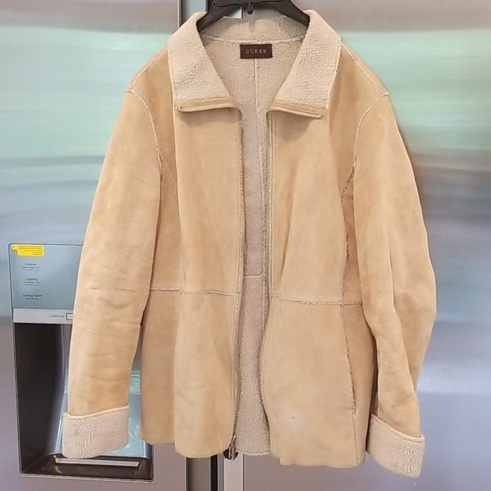 💕GUESS💕 Vintage Genuine Leather Suede Coat M
